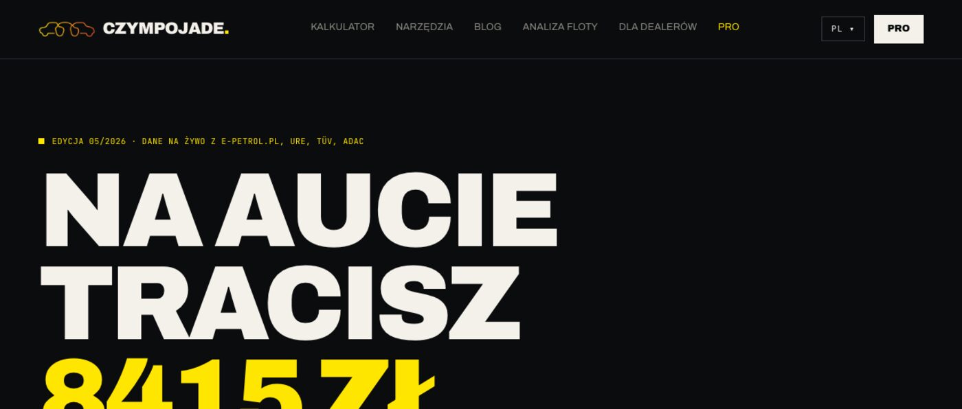 Zrzut ekranu strony czympojade.pl