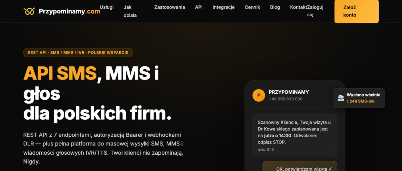 Zrzut ekranu platformy Przypominamy.com